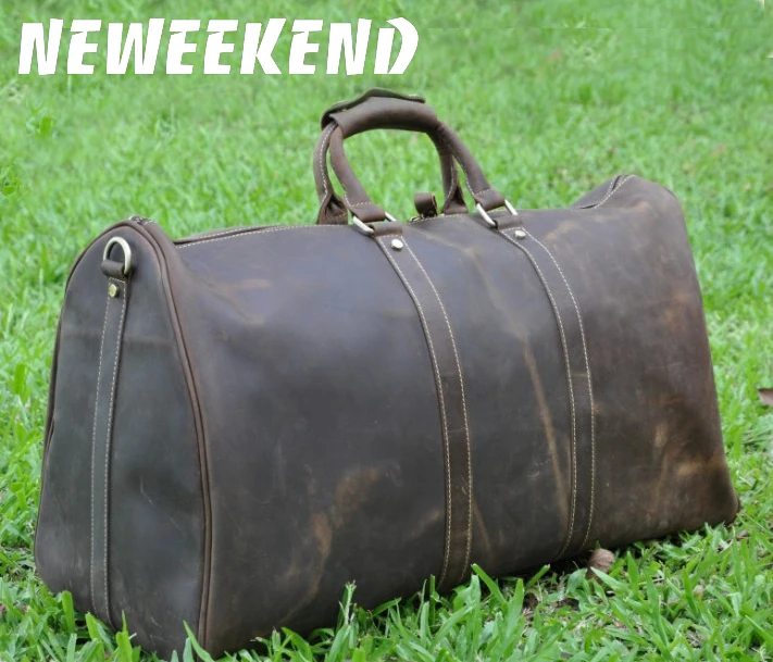 

Free shipping vintage style men genuine leather large luggage duffle gym bag shoulder tote handbag travel bag 9551