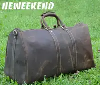 NEWEEKEND 9551 Vintage Genuine Leather Cowhide Zipper Soft Large Capacity Laptop Pocket Handbag Travel Luggage Bag for Man