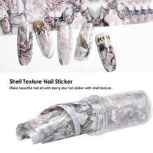 ネイルアートステッカーデカール光沢のあるシェルテクスチャデザイン Nial 転送箔のヒントマニキュア DIY のネイルステッカーのヒントデコレーションツール(China)