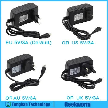 

Raspberry Pi 3 Model B+(Plus) Power Adapter / DC 5V 3A Power Supply Micro USB AC Charger ( US or EU or AU or UK Plug )