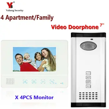 

Yobang Security Freeship Apartment Intercom 7" Video Door Phone Video Door Entry System Video Intercom Doorbell Home Security