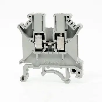 

UK5N 800V 32A 2.5/4mm2 Wire Range Screw Clipping Terminal Block Connector Gray