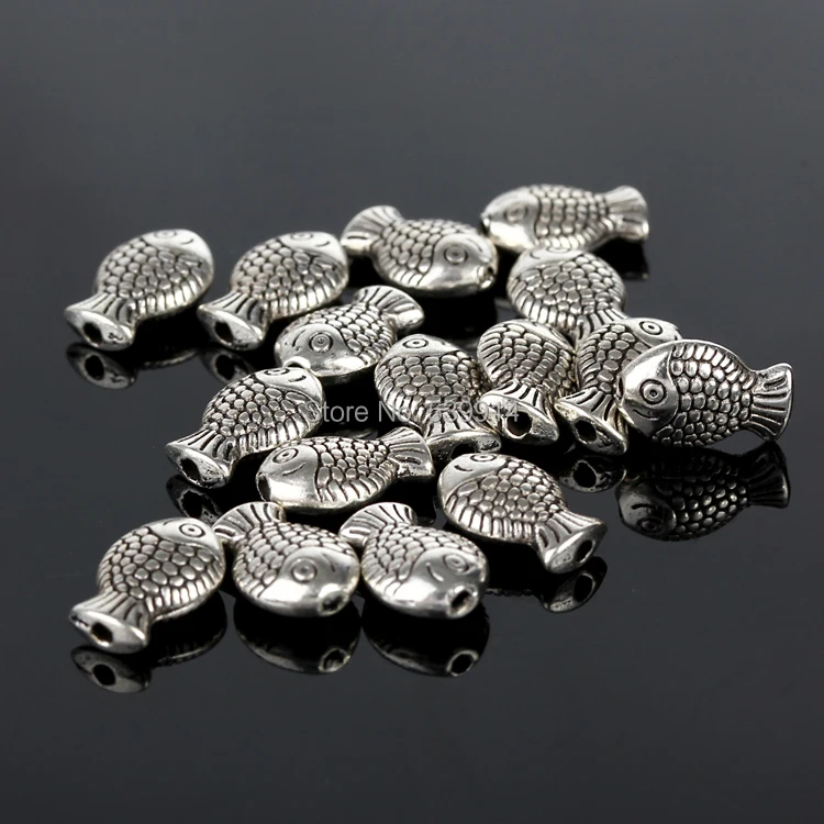 7x10MM Fish Tibetan Silver Spacer Beads DIY Jewelry Making Chunky European 100Pcs/lot | Украшения и аксессуары