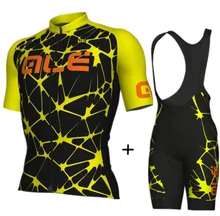 2017 ALE Ciclismo Jersey set hombre manga corta respirable ropa ciclismo mountain bike camisas BiB shorts 9d gel pad