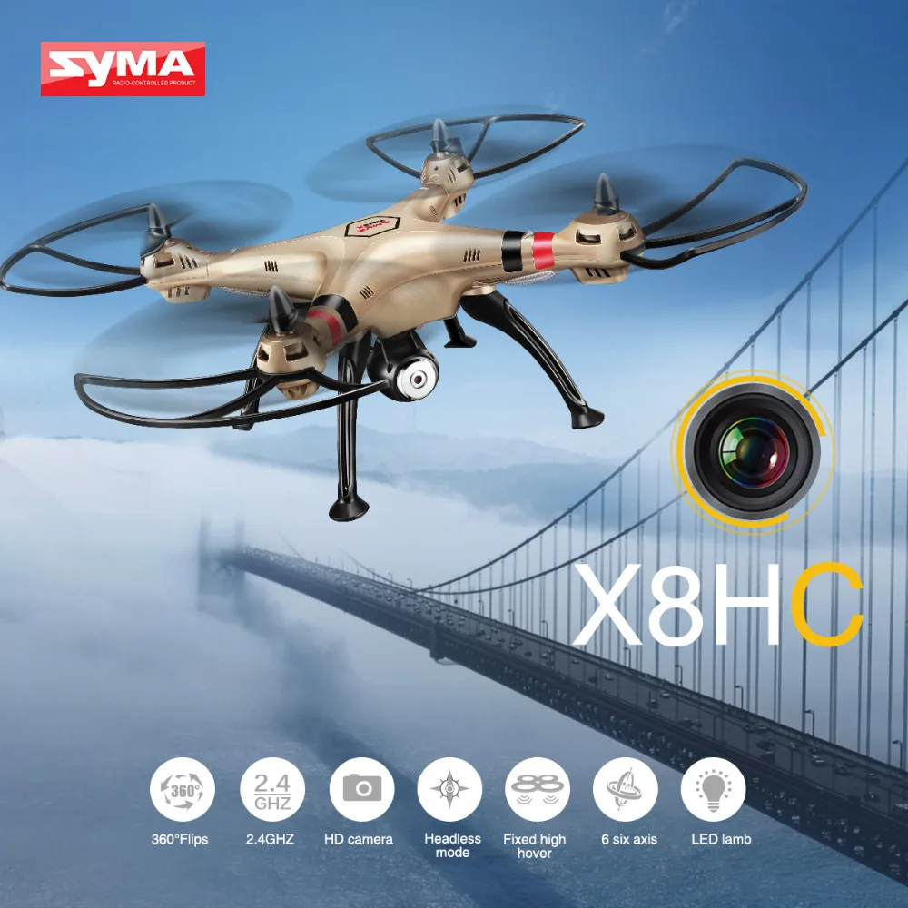 

SYMA X8HC RC Drone With 2MP Camera HD 6-AXIS Gyroscope Quadcopter RC Helicopter Professional Drones Headless Mode Toys For Boys