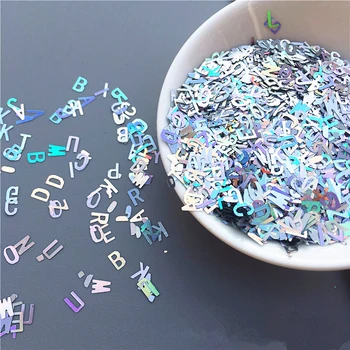 

MrY 10g/Pack Ultrathin 4mm letter shape Sequins Nail Glitter Paillettes Laser Eo-Friendly PET Sequin Nails art Manicure Material