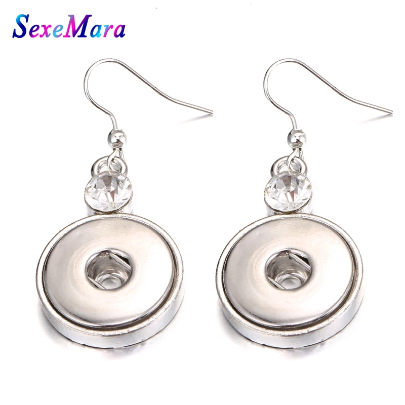 New 18mm Snap Button Earring Jewelry Metal Snap Earrings Eardrop Crown