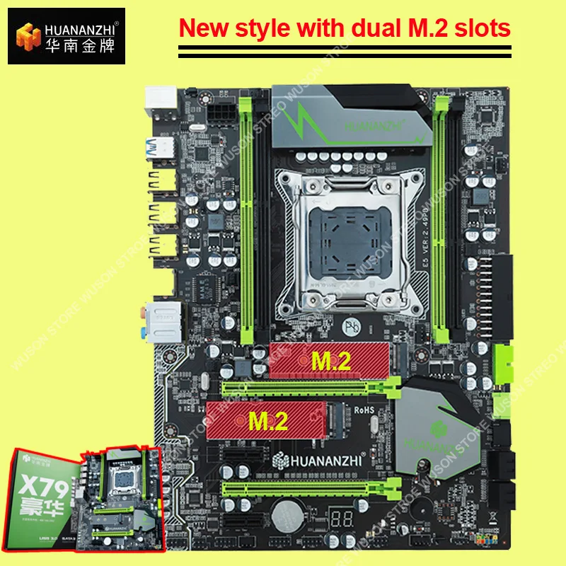 Skup Płyta główna znanej marki z gniazdem M.2 HUANANZHI zniżka X79 płyta główna SATA3.0 port PCI E x16 obsługuje pamięć 4*16G 1866MHz