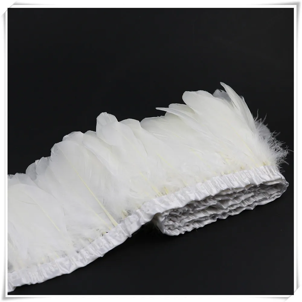 1 white goose feather fringe 4