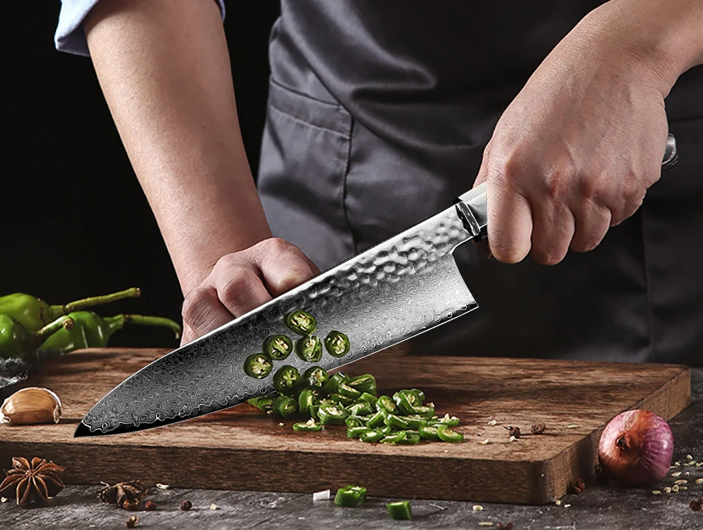  XITUO Japanese Damascus Steel Kitchen Knife Chef Cleaver Slicing Handmade Knife Frozen Sushi Butche - 33008325457