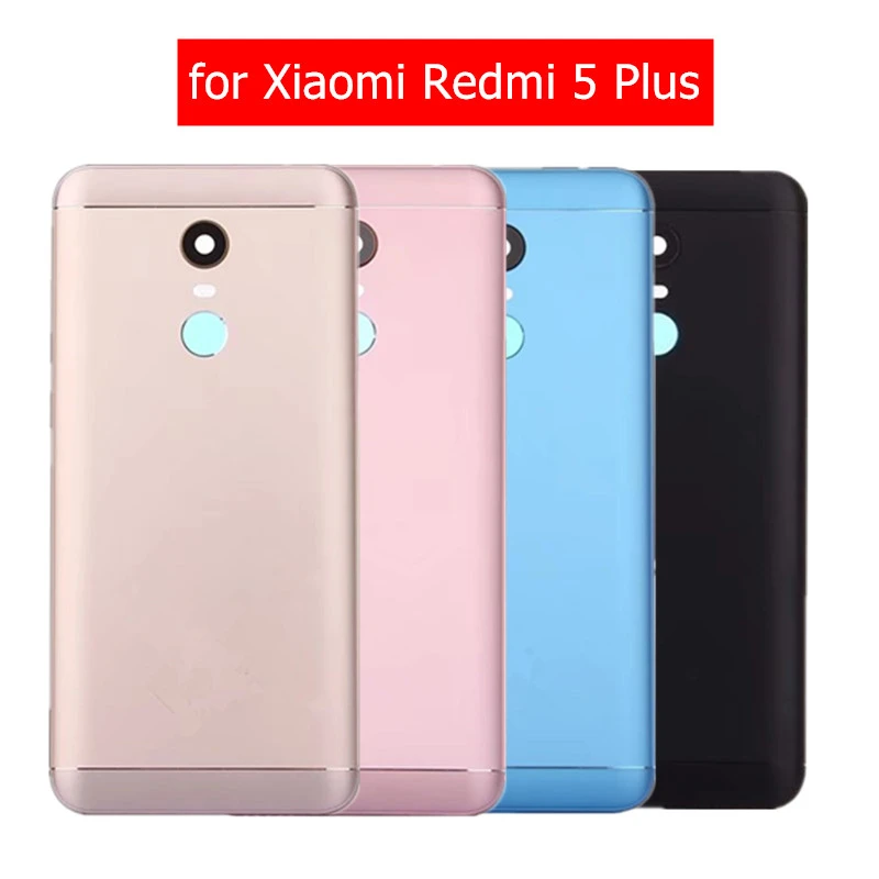 Для Xiaomi Redmi 5 Plus Батарея задняя крышка сзади Корпус металлические двери Камера Стекло объектив Redmi5 Plus запасных запчасти