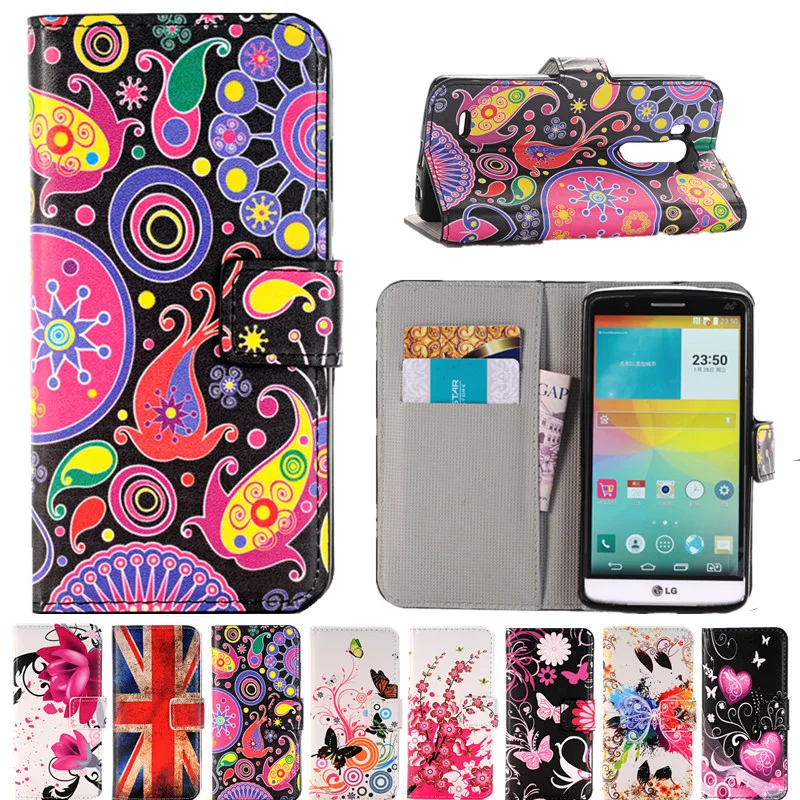 

Print Leather Flip Stand Wallet Phone Cases Cover For LG G2 G3 G4 Stylus Beat G5 K8 K10 V10 Magna Leon D680 L50 Class Zero