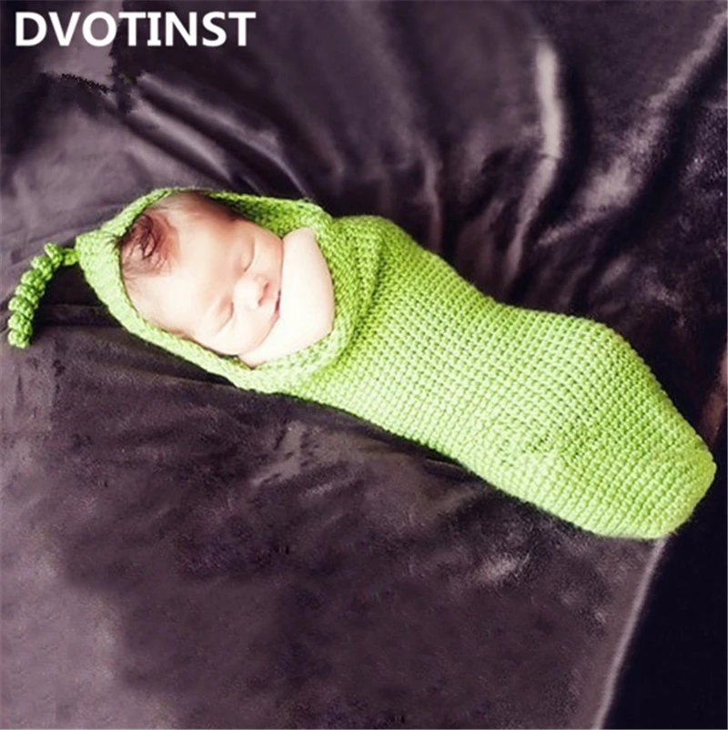 Dvotinst/реквизит для фотосъемки новорожденных; вязаный крючком спальный мешок+ шапка; комплект для студийной фотосессии; аксессуары для фотосессии - Цвет: Розовый
