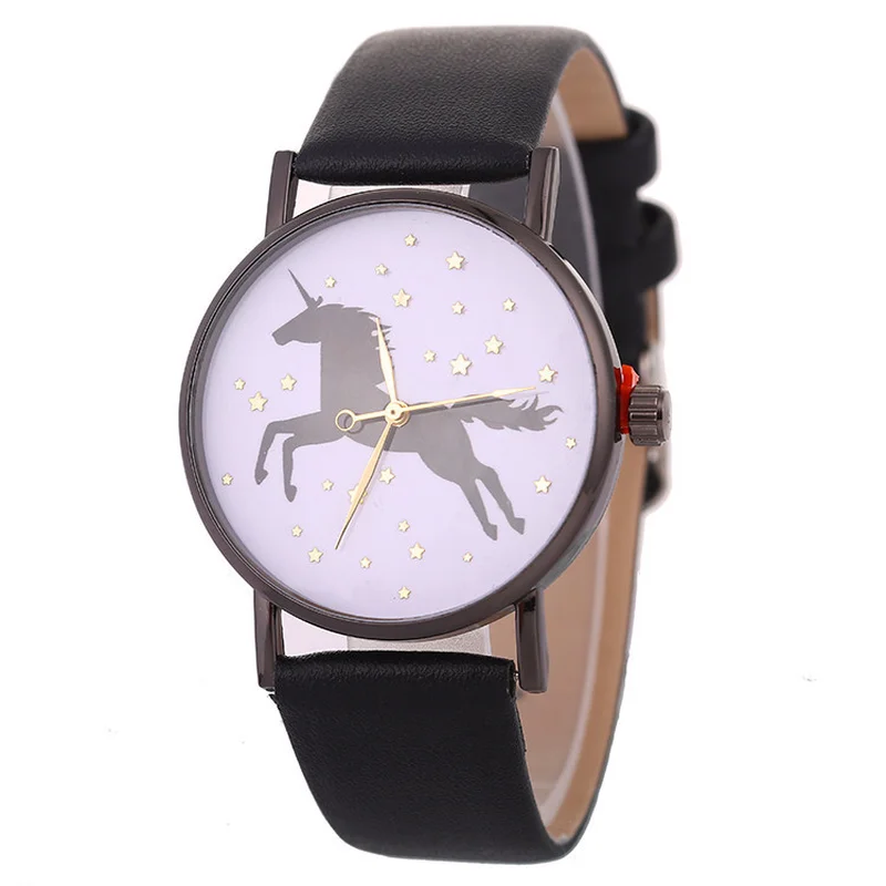 

Quartz watch fashion unicorn pattern watch children's watch women's Korean edition belt watch