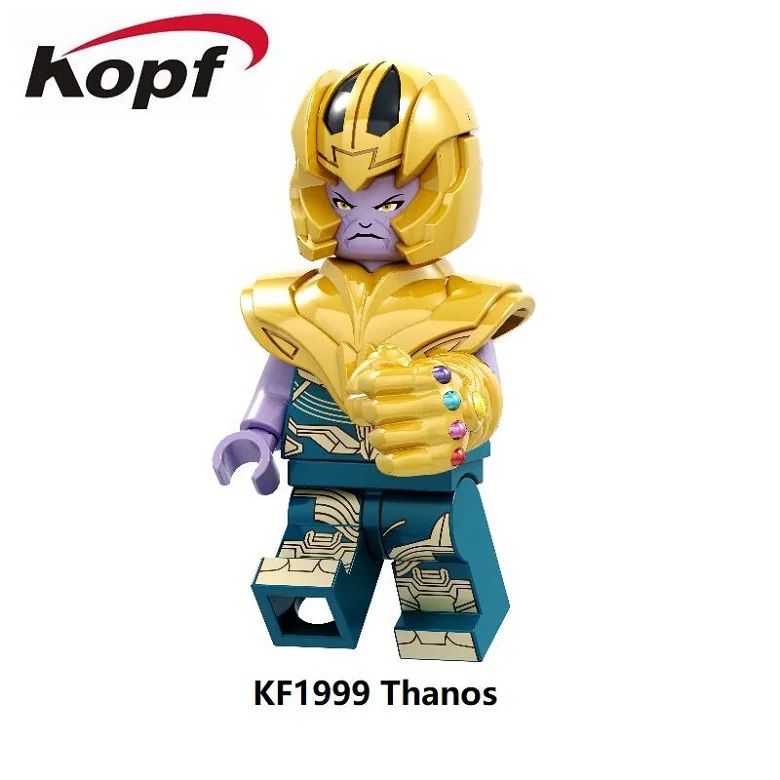 

KF1999 Super Heroes Avengers 3 Thanos Infinity Gauntlet With Power Stones Helmets Building Blocks Bricks Doll For Children Toys