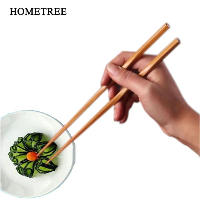 HOMETEE, 5 пар, натуральные волнистые деревянные палочки ручной работы, здоровые китайские палочки для еды, многоразовые палочки для суши, подарочная посуда H617