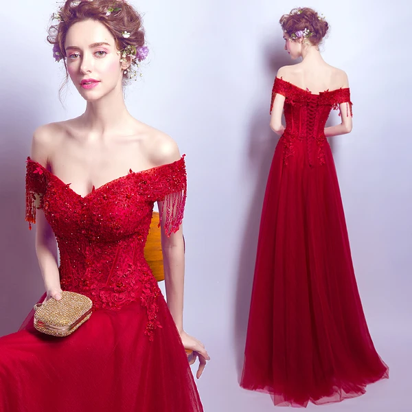 

2017 new arrival stock maternity plus size bridal gown evening dress night long hot special occasion graduation red lace 2800