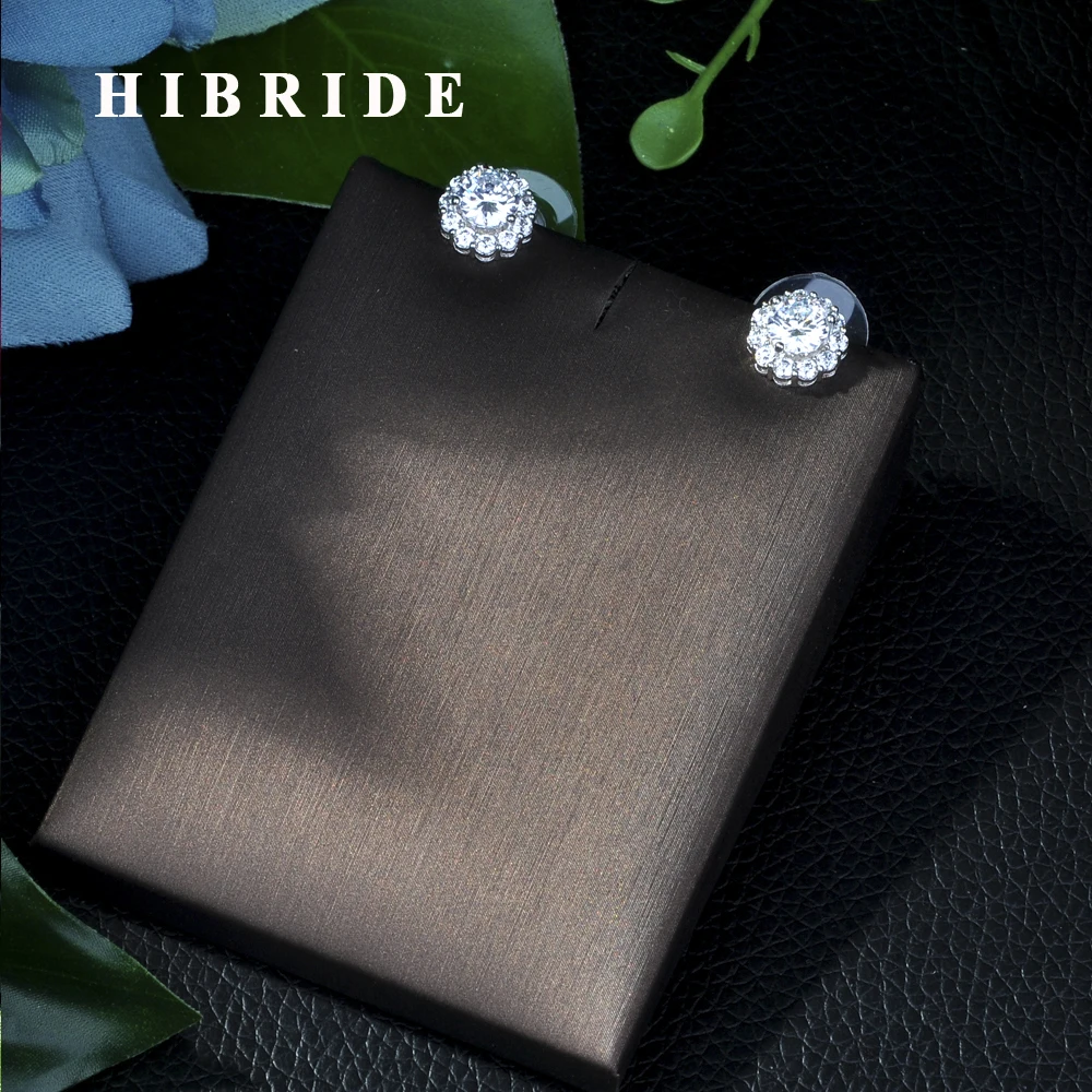 HIBRIDE 2017 модные стильные серьги AAA с кубическим цирконием белого золота мужские