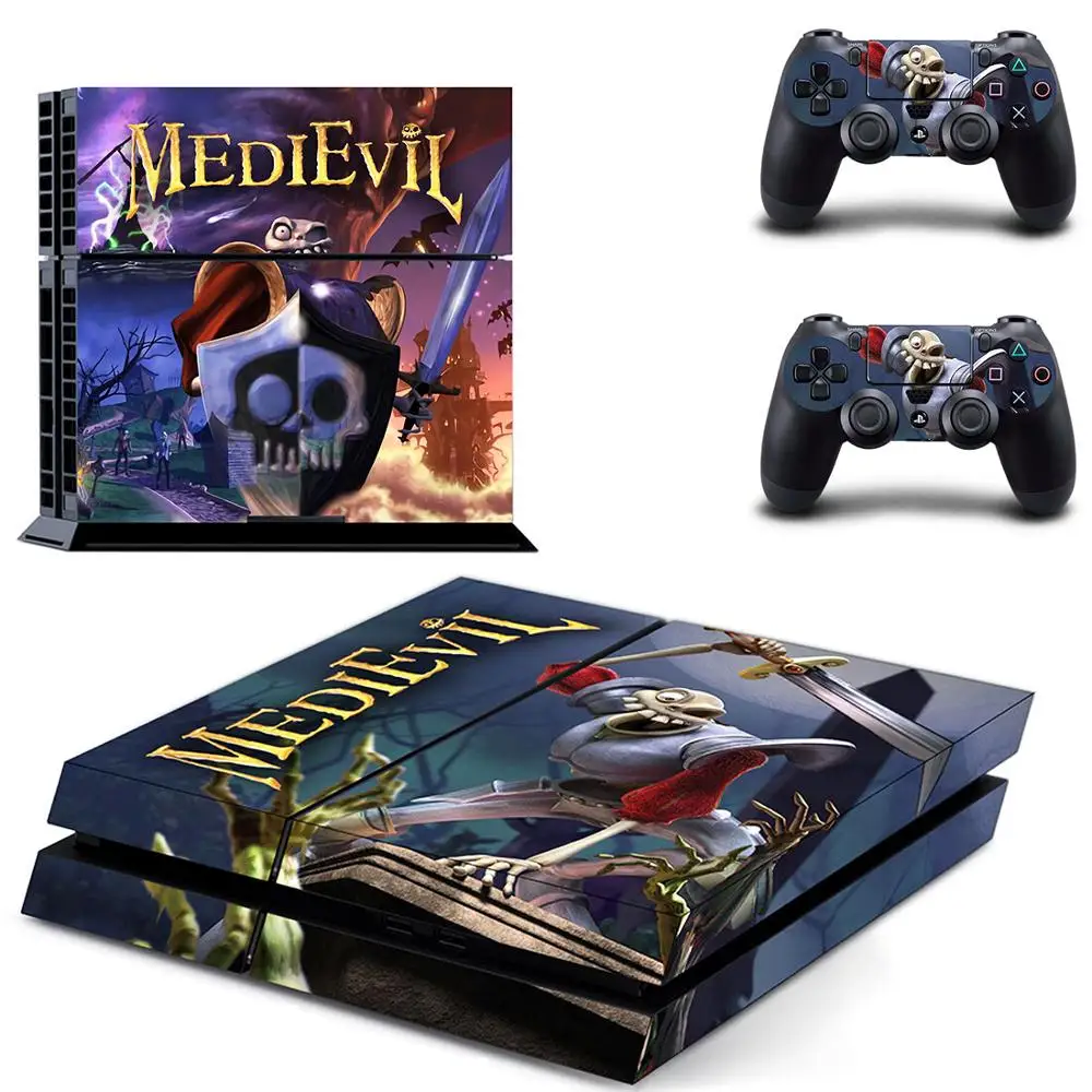 Виниловая наклейка на кожу игровой MediEvil PS4 для консоли Sony Playstation 4 и 2 контроллера