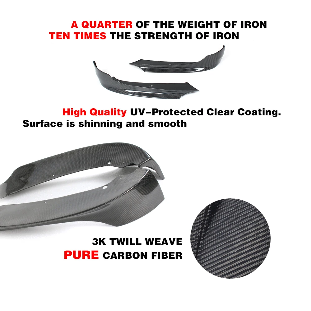 Paragolpes de labios delanteros Spoiler para BMW 325i 335i E90 LCI Sedan 4-puerta 2009-2012 delantal Winglets aletas de fibra de carbono/FRP