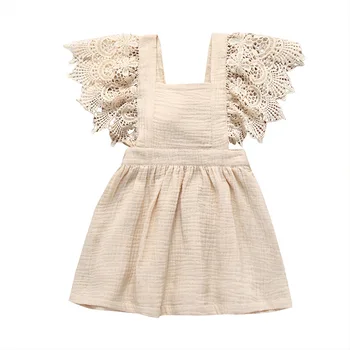 

0-3T Summer Toddler Baby Girls Dress Lace Casual Sleeveless Solid Backless Dresses Newborn Kids Inflant Clothes