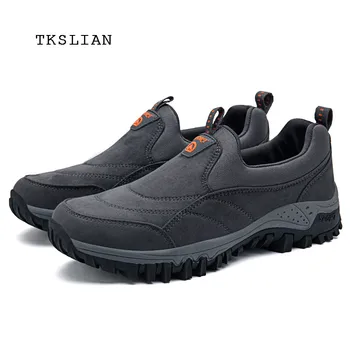 

Men Walking shoes men's Outdoor city hiker Shoes rubber non-slip Mans footwear non-slip dad shoes big size 47 black gray blue