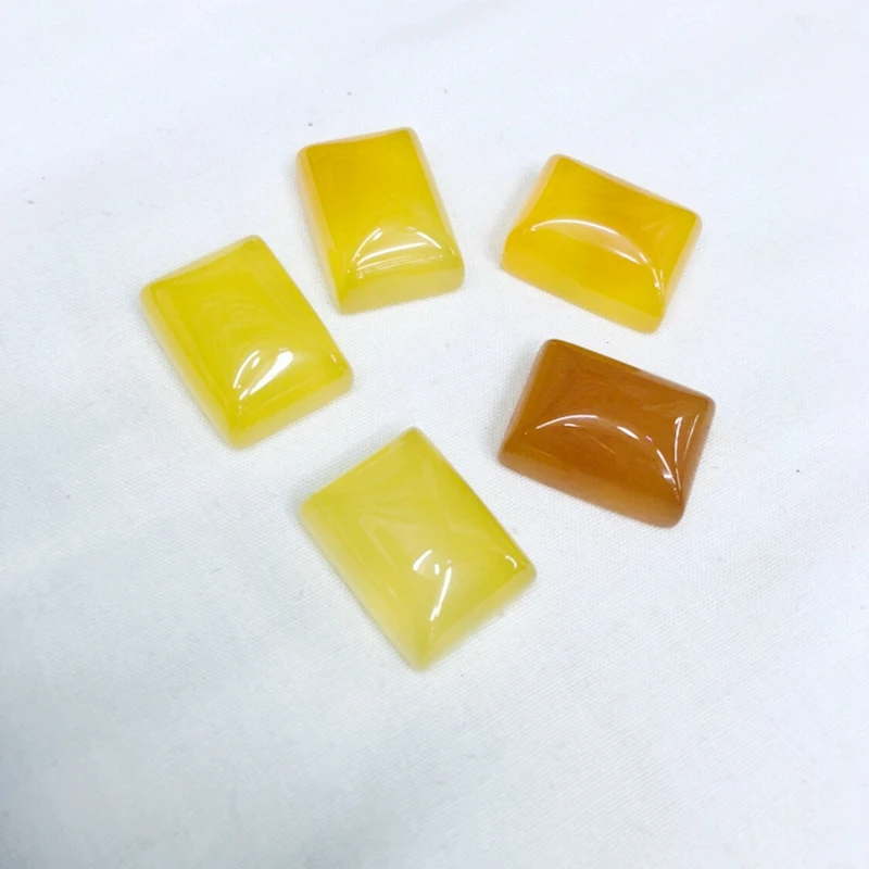 Wholesale 20pcs Natural Yellow Carnelian Agate Beads Cabochon 12x16mm 13x18mm Rectangle Gem Stone Cabochon Bead Jewelry making