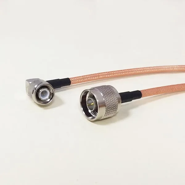 

WIFI antenna extension N type male Switch TNC Right Angle Male Plug coaxial cable RG142 50CM 20" low loss