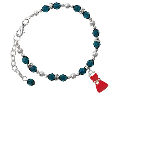 Red Dress Navy Blue Beaded Bracelet