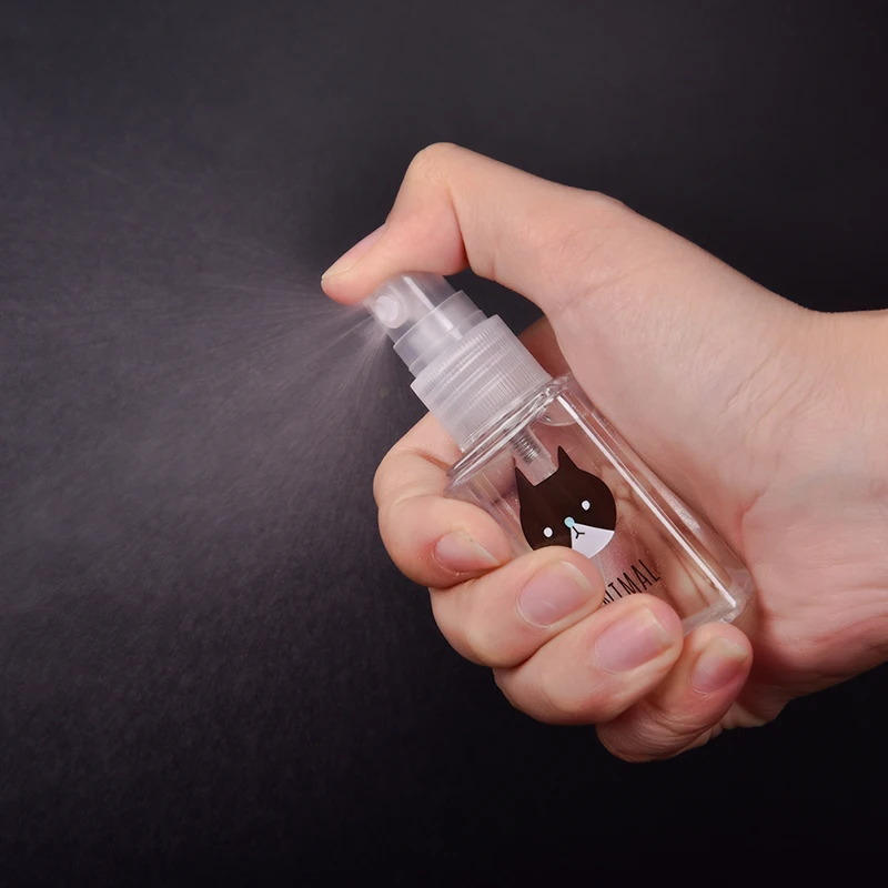 

1pc Hot Mini Cute Cartoon Plastic Transparent 35ml 60ml Empty Spray Atomizer Cosmetic Bottle Make Up Spray Bottle