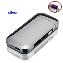 USB Зажигалка, сенсорный светодиодный прикуриватель с двойной дугой, электронная перезаряжаемая ветрозащитная Зажигалка для сигарет, плазменная верхняя подарочная коробка