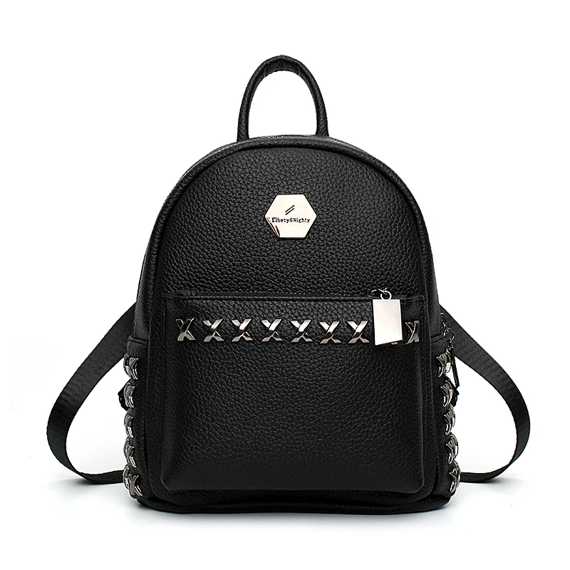 2017 New Leisure Diamonds Rivet Rucksack High Quality Women Shopping Package Ladies Preppy Style Backpack