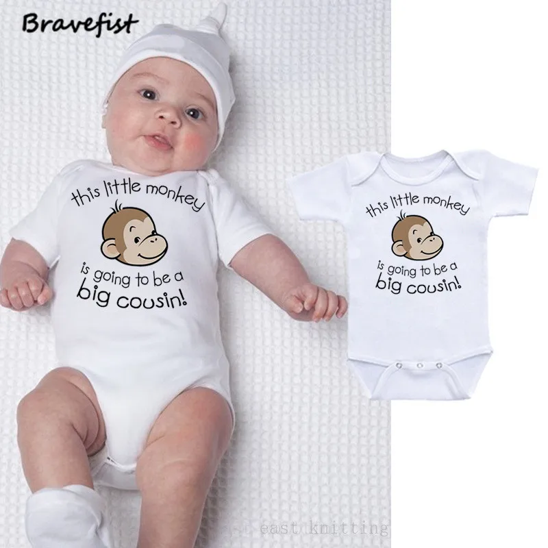 

Lovely Little Monkey Print Newborn Bodysuits Summer Children Boys Girls Onesies 0-24Months Infant Jumpsuits Kids Clothing Tops