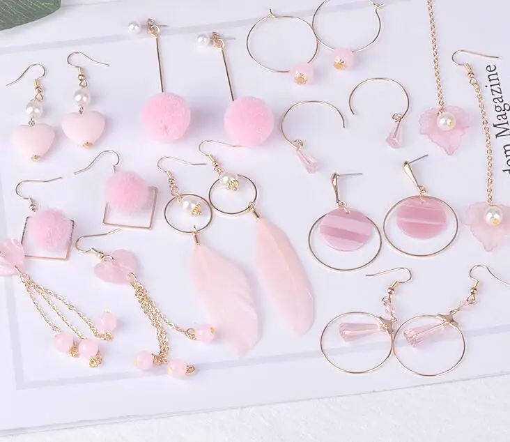 Новинка, 1 комплект, 10 пар, классические милые серьги с подвеской, для женщин и девочек, милые, для детей, милые, вечерние, подарки, креативные, сделай сам, материал, посылка