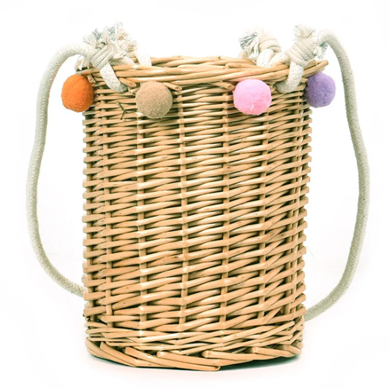 

LJL-Tide New Fashion Weaving Small Fresh Fairy Wild Holiday Travel Cylinder Bag