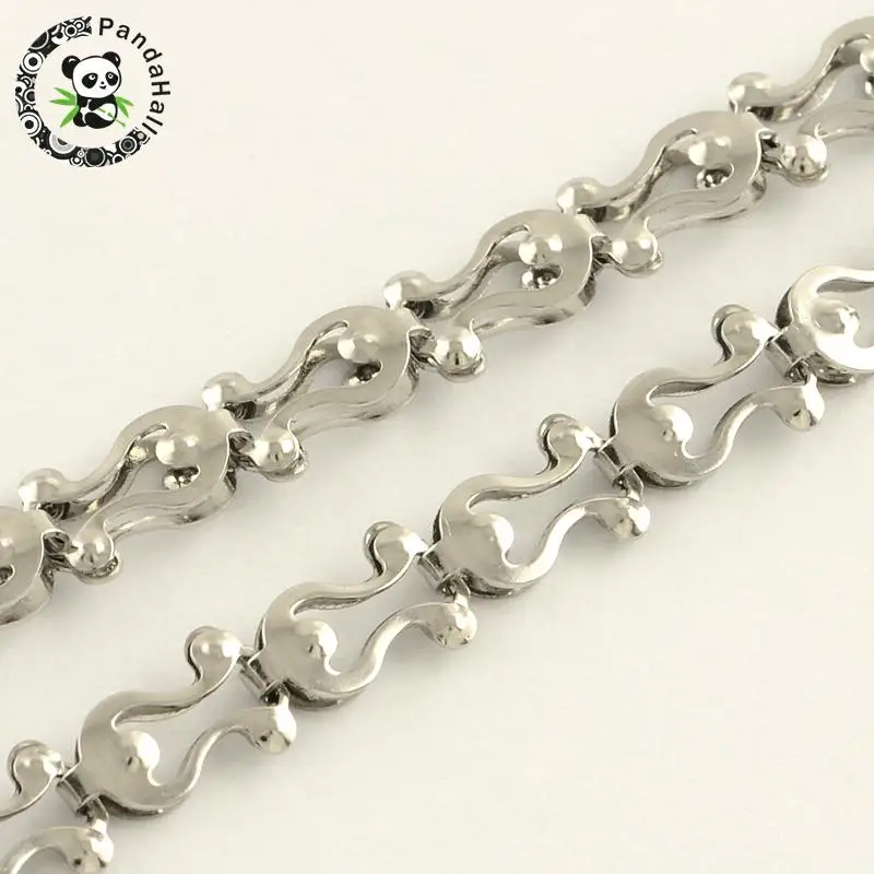 

304 Stainless Steel Link Chains, Soldered, Stainless Steel Color, 10x6x3mm; about 20m/roll