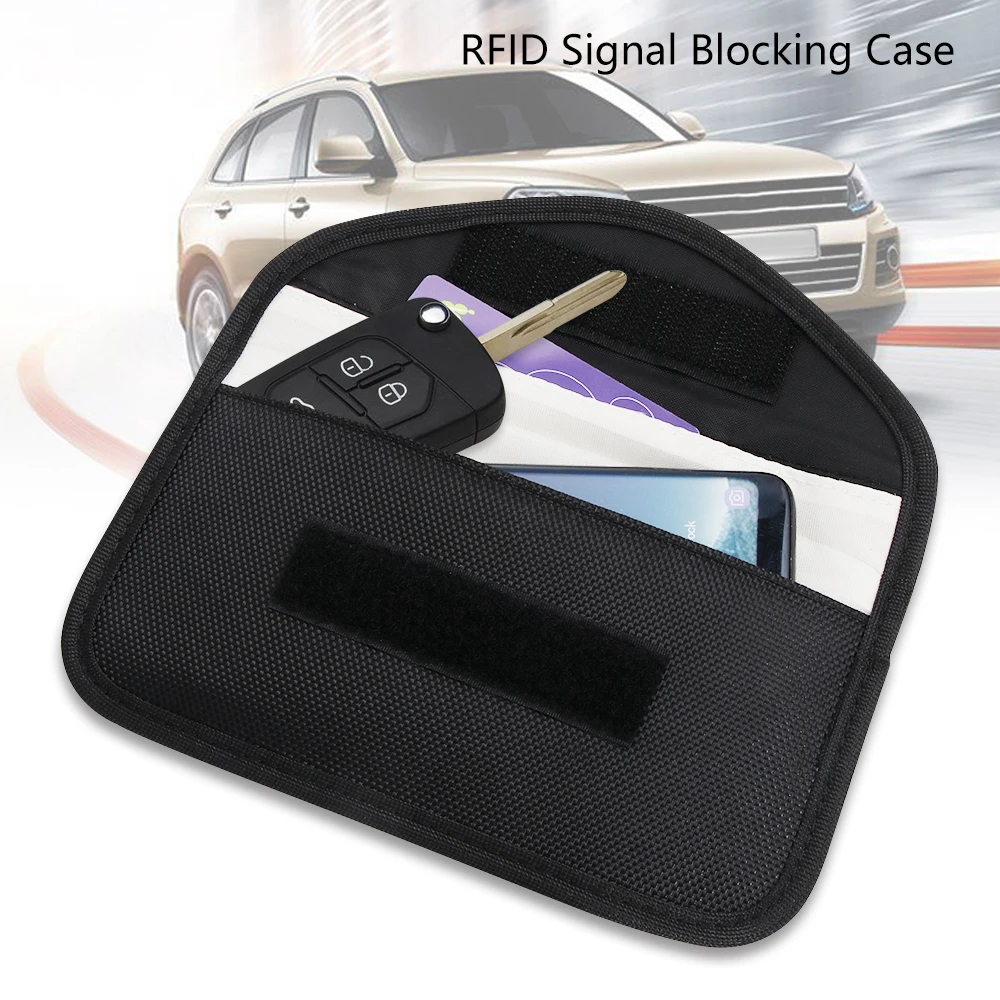 

New Coming ! Car Key Signal Blocker Case Faraday Cage Fob Pouch Keyless RFID Blocking Bag Key Case for Car Interior Accessories