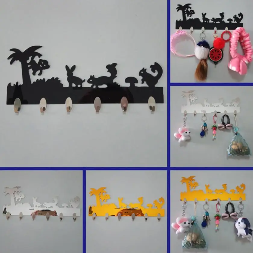 1 Set 6PC Hook Wall Stickers Decorative Home Furnishing Modern Hooks Wall Stickers for kids