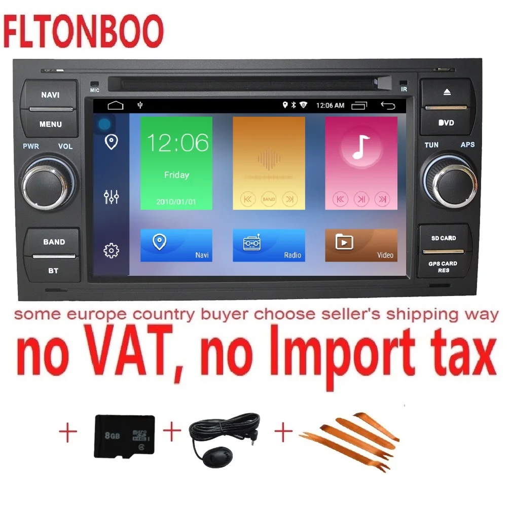 

7" Android 9 Car GPS Navigation radio dvd player for Ford focus s-max ,bluetooth,steering wheel,16GB ROM,free map