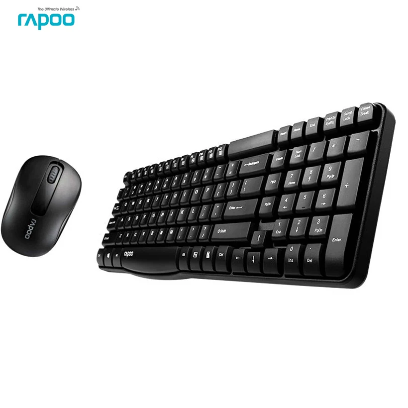 

Rapoo 2.4G USB Wireless Keyboard Mouse Combo Mute Mice Waterproof Keypad Kit Set Fn Multimedia keys for Windows Computer X1800S