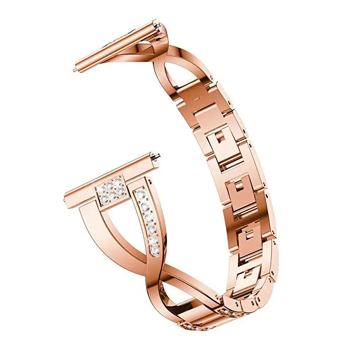 

Quick Release Women Stainless Steel Watchband for Garmin Vivoactive3 3 Band Diamond Jewelry Strap Wrist Bracelet