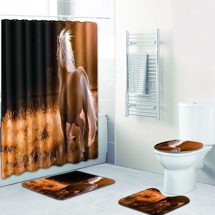 4 шт., набор ковриков для ванной комнаты с надписью Love Red Banyo Paspas, коврики для ванной, Нескользящие, Tapis Salle De Bain Alfombra Bano - Цвет: As Picture