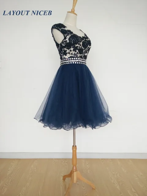 Dark Blue Short Prom Dresses 2014