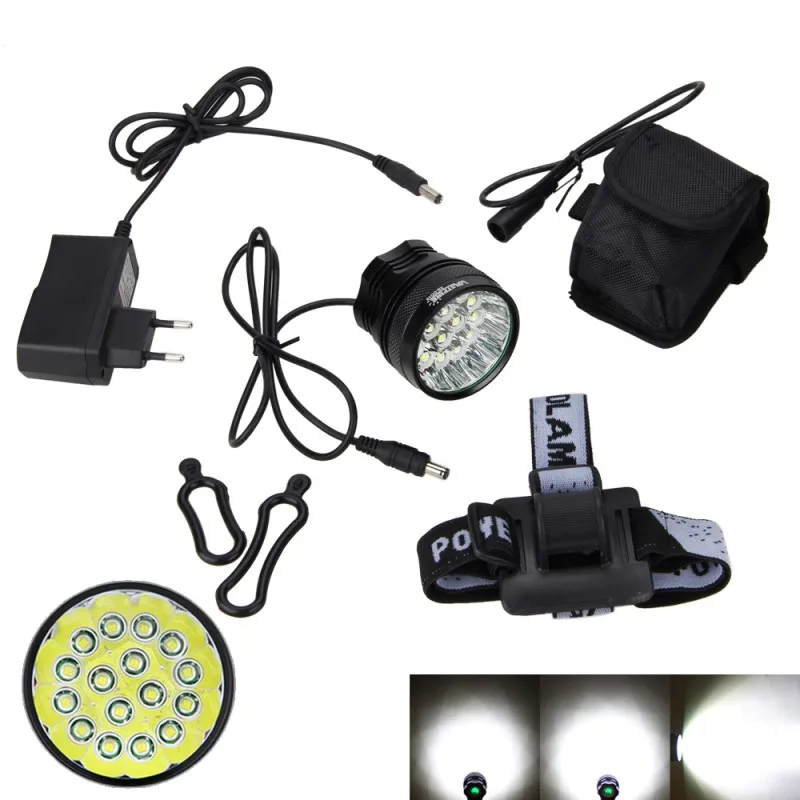 Excellent Rechargeable 12000mAh Battery 30000lm 16x XML T6 LED 3Modes Bicycle Light Led Bike front Light Headlight Lamp Bike Accessories 2 Excellent Rechargeable 12000mAh Battery 30000lm 16x XML T6 LED 3Modes Bicycle Light Led Bike front Light Headlight Lamp Bike Accessories 2