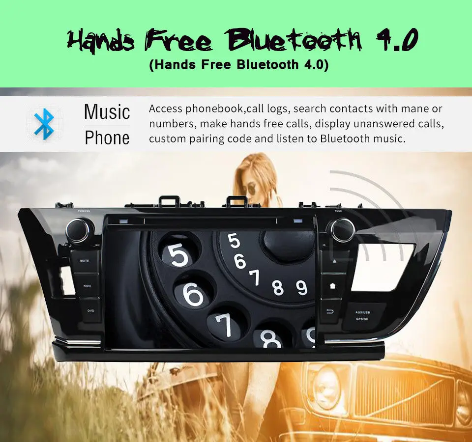 Perfect 1024*600 Octa-Core Android 9.0 HD 9" Car PC Radio DVD for Toyota Corolla 2013-2016 Right With GPS 4G/WIFI BT IPOD TV USB AUX IN 4 Perfect 1024*600 Octa-Core Android 9.0 HD 9" Car PC Radio DVD for Toyota Corolla 2013-2016 Right With GPS 4G/WIFI BT IPOD TV USB AUX IN 4