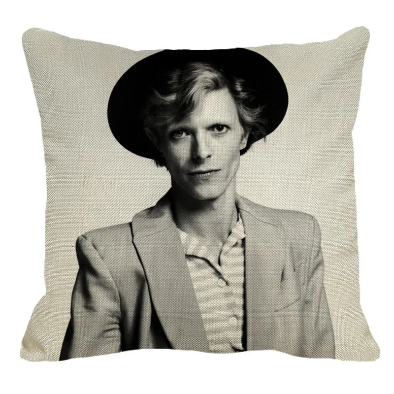 

XUNYU 45cmX45cm British rock musician David Bowie Linen Cotton Comfortable Cushion Cover Home Sofa Decoration Pillow Cover YH144