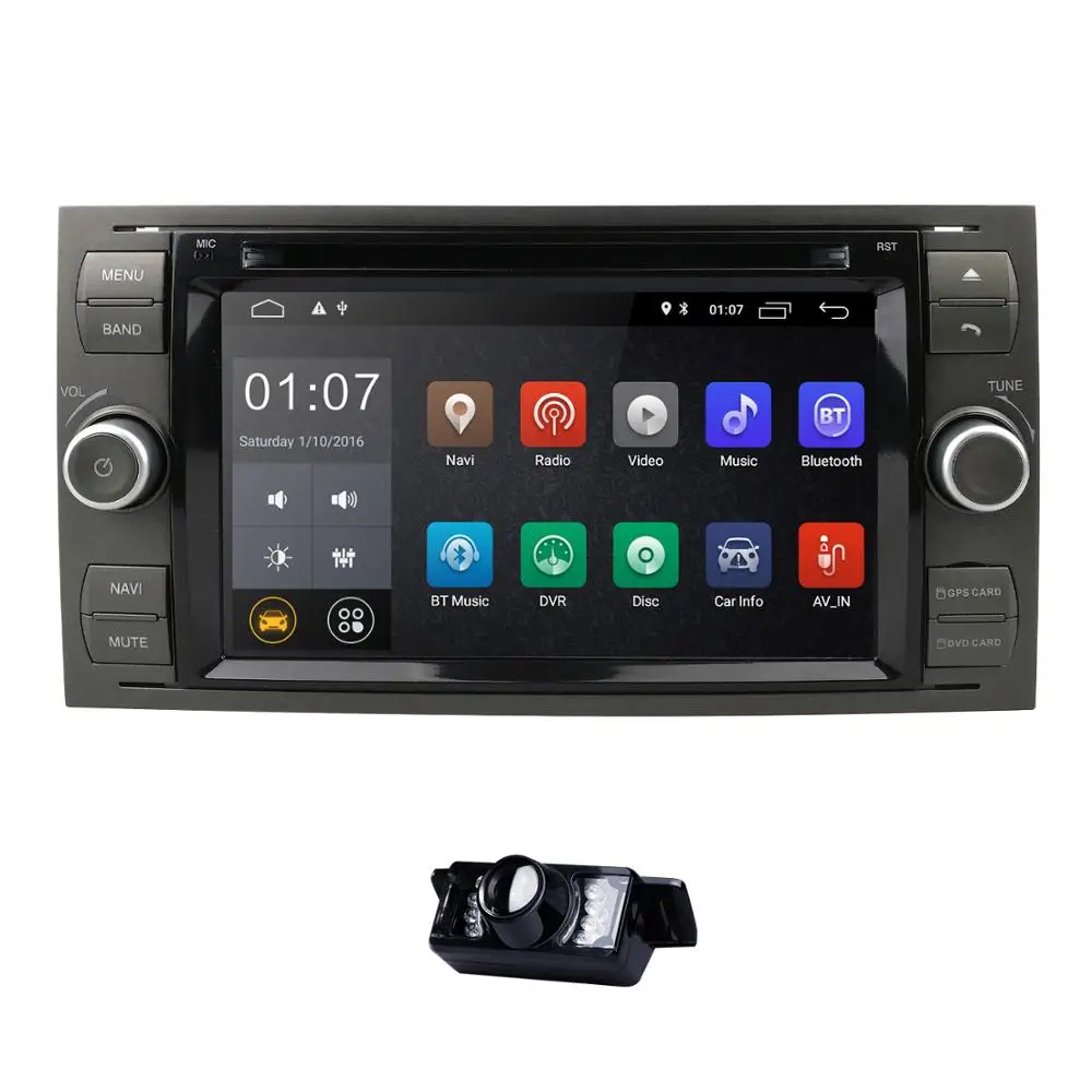 Best Android 9.0 Quad Core Car DVD player FOR FORD FOCUS C-MAX car multimedia stereo 1024*600 2G RAM 4G Wifi DAB+ DVR OBD Free camera 0