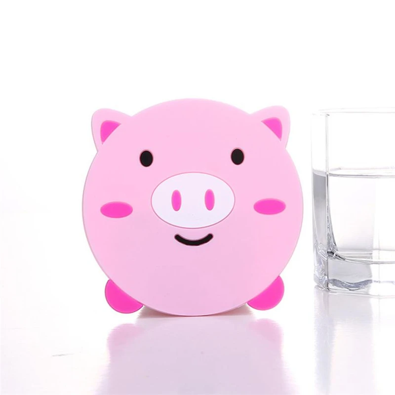 New Creative  1PC Animal Pattern Silicone Cup Drinks Holder Mat Tableware Placemat Wear-resistant hot sale Easy To Use C0228    10