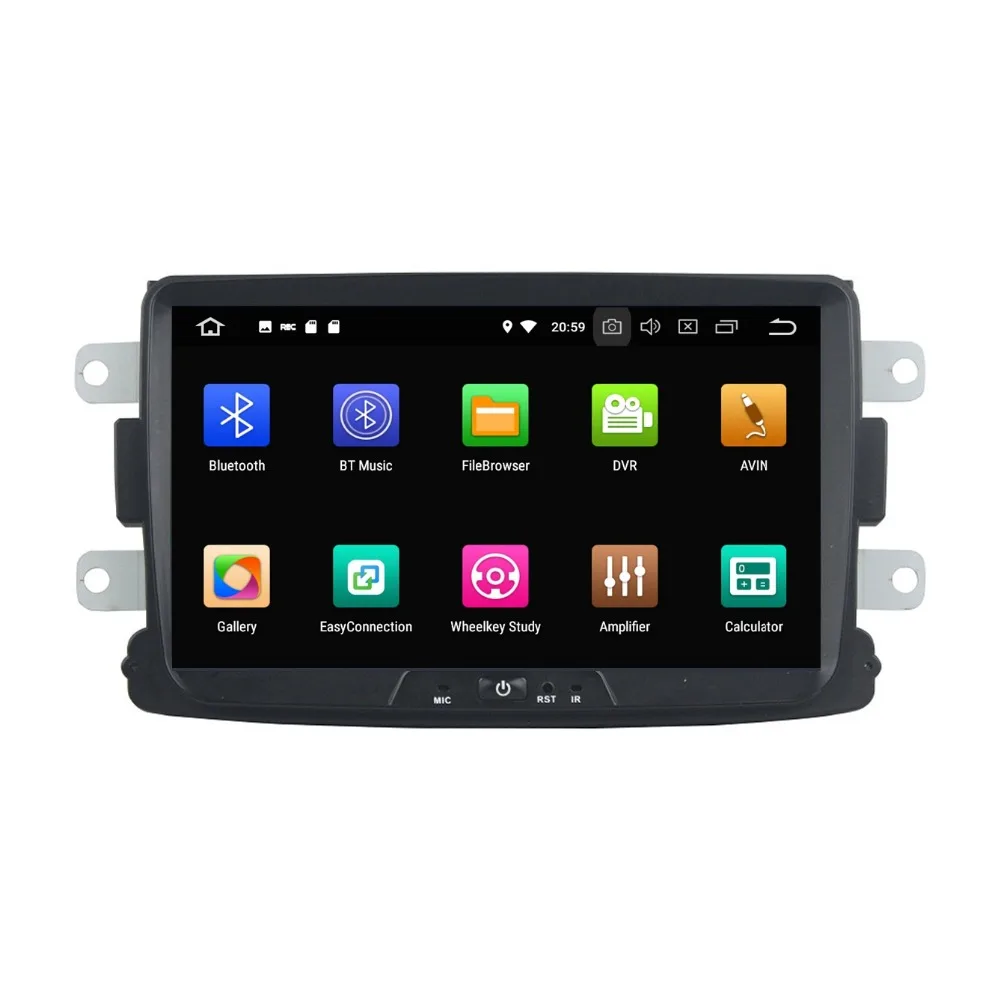 Best 1 din 8" Android 8.0 Octa Core Car DVD Radio GPS for Renault Duster Logan 2014 2015 2016 4GB RAM Bluetooth USB WiFi Mirror-link 4