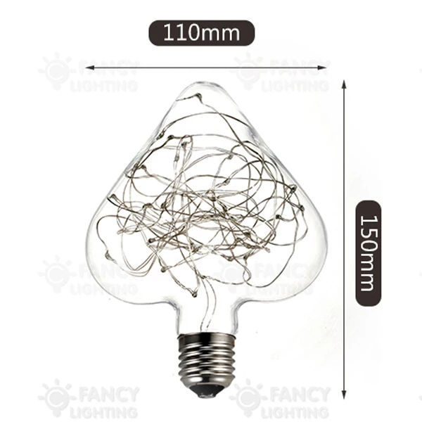 Светодиодный светильник, лампа звезда/Сердце/бриллиант, RGB, Светодиодная лампа E27, 110 В, 220 В, декоративная ампула, светодиодная лампа для подарка, Декор для дома/гостиной/спальни - Испускаемый цвет: Heart RGB Bulb